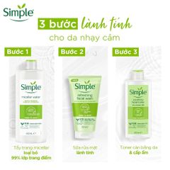 Nước Hoa Hồng Simple Làm Dịu Da Nhạy Cảm 200ml - Toner Cấp Ẩm Từ Thương Hiệu Anh Quốc, Không Chứa Cồn, Phù Hợp Mọi Loại Da