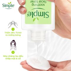 Nước Hoa Hồng Simple Làm Dịu Da Nhạy Cảm 200ml - Toner Cấp Ẩm Từ Thương Hiệu Anh Quốc, Không Chứa Cồn, Phù Hợp Mọi Loại Da
