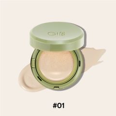 Phấn nước Gilaa Vegan Super Glow Cushion SPF50+ PA++++ - Giúp da căng bóng, bền màu 24h, chứa 20% rau má, phù hợp cho da nhạy cảm, mụn