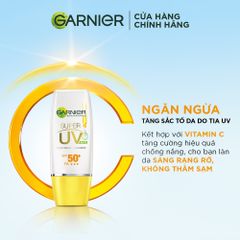 Kem Chống Nắng Garnier Lành Da 30ml - SPF50 PA+++ Dưỡng Sáng, Kiềm Dầu, Vitamin C & E - Bảo Vệ Tối Ưu Cho Da