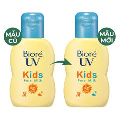 Sữa Chống Nắng Bioré UV Kids Pure Milk SPF50+ PA+++ cho Trẻ Em 70ml - An Toàn, Dịu Nhẹ, Màng Lọc Vật Lý, Không Kích Ứng Da