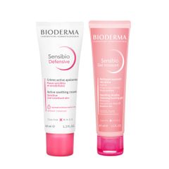 Combo kem dưỡng ẩm và gel rửa mặt Bioderma cho da nhạy cảm