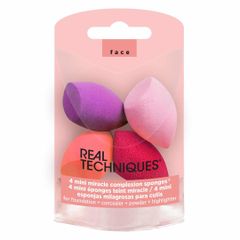 Set 4 Mút Trang Điểm Mini Real Techniques - Miracle Complexion Sponges Đa Năng, Dễ Dàng Mang Theo Du Lịch, Lớp Nền Mịn Màng