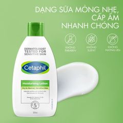 Sữa Dưỡng Ẩm Nhạy Cảm Cetaphil Moisturizing Lotion 200ml - Giải Pháp Làm Dịu Da, Dưỡng Ẩm Suốt 48 Giờ Cho Da Mỏng Manh, Khô Sần