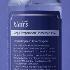 Nước Hoa Hồng Klairs Supple Preparation 180ml - Toner Dưỡng Ẩm Cho Da Nhạy Cảm, Cân Bằng pH, Chiết Xuất Thảo Dược