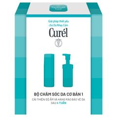 Bộ Sản Phẩm Curél Chăm Sóc Da Cơ Bản 1 - Sữa Dưỡng Cấp Ẩm 120ml & Sữa Rửa Mặt Dạng Bọt 90ml - Dưỡng ẩm cho da nhạy cảm, khô ês