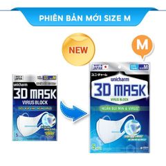 Khẩu Trang Unicharm 3D Mask Nhật Bản - Thiết Kế Thông Minh Ngăn Virus, Khói Bụi, Cảm Giác Thoải Mái, Dễ Chịu, Quai Đeo Co Giãn