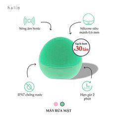Máy Rửa Mặt Halio Sensitive - Thiết Bị Làm Sạch Và Massage Da Nhạy Cảm, Công Nghệ Sonic Wave, Chống Nước IPX7, 2 Màu Sắc Thời Trang