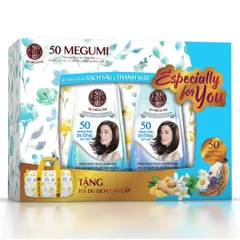 Bộ Gội Xả 50 Megumi Nhật Bản - Dầu Gội & Xả 400ml Chăm Sóc Tóc Dầu, Khô, Ngăn Rụng Tóc, Dưỡng Ẩm, Bồng Bềnh, Mềm Mượt