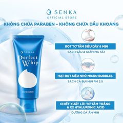 Sữa Rửa Mặt Tạo Bọt Senka Perfect Whip 120g - Chiết Xuất Tơ Tằm Trắng, Làm Sạch Sâu, Giữ Ẩm Tự Nhiên, Da Mịn Màng, Phù Hợp Mọi Loại Da