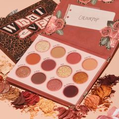 Bảng Phấn Mắt Colourpop What Ever Palette - 12 Ô Màu Lì và Nhũ Cam Hồng Cá Tính, Lâu Trôi, Chất Phấn Mịn