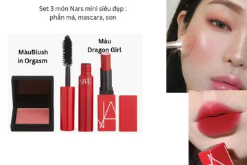 set Nars 3 món mini ( son 132+ mascarmini+ má hồng cam mini)