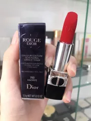 Son Dior Rouge Velvet Màu 760 Favorite - Thỏi Son Mịn Mượt Đỏ Quyền Lực, Phiên Bản Mới Chính Hãng Từ Pháp