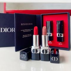 Set 2 thỏi son Dior Rouge Mini màu 999 Velvet và 100 Nude Look Matte