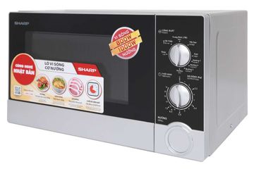 Lò Vi Sóng Cơ Có Nướng Sharp R-G302VN-S 23 Lít - Hẹn Giờ 35 Phút, Công Suất 800W, Thiết Kế Đơn Giản, Tiện Dụng Cho Gia Đình Nhỏ