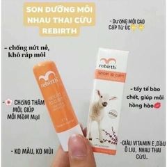 Son Dưỡng Môi Rebirth Nhau Thai Cừu 3.7g - Hương Cam Tự Nhiên, Vitamin E, Dưỡng Ẩm, Chống Oxy Hóa, Mỹ