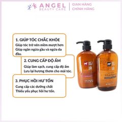 Cặp dầu gội xả Horse Oil Non Silicon 600ml dưỡng tóc mềm mượt giảm khô xơ
