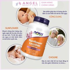 Viên uống chống tắc tia sữa Now Sunflower Lecithin 1200mg - 100 viên