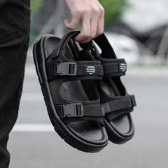 Sandal Nữ Nam 2 Quai Ngang Sport Khóa Bấm Cao Cấp Đen - Dép Học Sinh Thời Trang Mới Nhất 2023