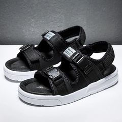 Sandal Nữ Nam 2 Quai Ngang Sport Khóa Bấm Cao Cấp Đen - Dép Học Sinh Thời Trang Mới Nhất 2023