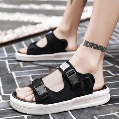 Sandal Nữ Nam 2 Quai Ngang Sport Khóa Bấm Cao Cấp Đen - Dép Học Sinh Thời Trang Mới Nhất 2023