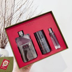 Set Nước Hoa Gucci Guilty Pour Homme EDT 90ml + Xịt 50ml + Lotion 70g - Hương Thơm Nam Tính, Quyến Rũ, Sang Trọng
