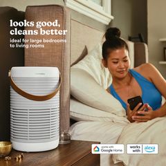 Máy Lọc Không Khí Thông Minh HoMedics AP-T100 - Công Nghệ HEPA 360 Độ, Điều Khiển Bằng Giọng Nói, Thiết Kế Hiện Đại, Bảo Vệ Gia Đình Khỏi Dị Ứng