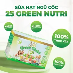 Ngũ Cốc Dinh Dưỡng 25 Green Nutri Có Tảo Xoắn - Sữa Hạt Thực Vật Nhập Khẩu, 625gr Hộp Giấy, Vegan, Chống Oxy Hóa, Trẻ Hóa Da