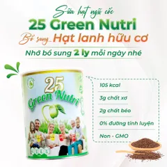Sữa Hạt Ngũ Cốc 25 Green Nutri 750g nhập khẩu Malaysia - Giàu tảo xoắn, thanh lọc cơ thể, tốt cho tiêu hóa, thuần chay