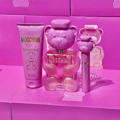 Set Nước Hoa Moschino Toy 2 Bubble Gum EDT 50ml + 10ml + Lotion - Hương Ngọt Ngào, Thiết Kế Gấu Đáng Yêu, Quà Tặng Thú Vị
