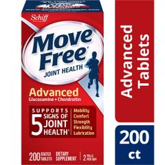Viên bổ khớp Schiff Move Free Triple Strength - Hỗ trợ giảm đau, thoái hóa khớp, tăng đàn hồi xương, Lọ 200 viên nhập khẩu Mỹ