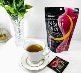 Trà Giảm Cân Collagen Night Diet Tea Orihiro 16 Túi Lọc - Giúp Giảm Cân Hiệu Quả và Làm Đẹp Da Từ Bên Trong