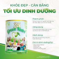 Sữa Hạt Ngũ Cốc Dinh Dưỡng 25 Green Nutri 750gr - Tảo Xoắn, Thanh Lọc Cơ Thể, Trẻ Hóa Làn Da, Sản Phẩm Nhập Khẩu Malaysia