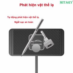 Đế sạc nhanh không dây 15W cho ô tô chống trượt, tương thích iPhone và Samsung - Sạc tiện lợi trong xe hơi MTR024
