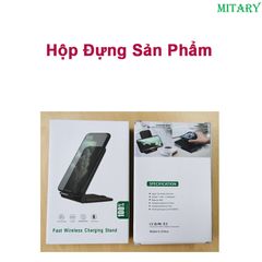 Đế Sạc Nhanh Không Dây 15W Kiêm Giá Đỡ Điện Thoại - Tương Thích iPhone, Samsung, Thiết Kế Gọn Nhẹ, Đèn LED Báo Sạc