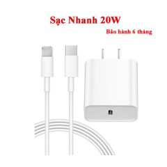 Bộ Sạc Nhanh PD3.0 20W Cổng Type C cho iPhone, Samsung, LG, Sony - Bảo Hành 6 Tháng, Sạc Nhanh Chỉ 30 Phút