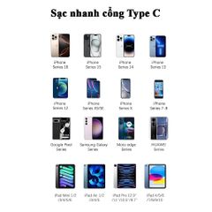 Củ sạc nhanh 2 cổng Type C và USB sạc nhanh cho tất cả điện thoại Iphone, Samsung, Huawei, Vivo, Oppo, Xiaomi MTR026
