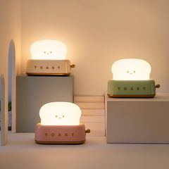 Đèn Ngủ Bánh Mì Hình Máy Nướng - Đèn Sạc Tích Điện Nhiều Chế Độ Sáng Thích Hợp Trang Trí Phòng Ngủ Hàn Quốc