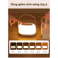 Đèn Ngủ Cho Bé Sơ Sinh Ánh Sáng Vàng Ấm, Bảo Vệ Mắt, Sạc Type C, Quai Xách Tiện Lợi MTR083