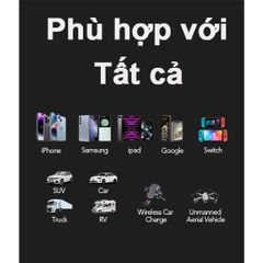 Tẩu Sạc Nhanh Ô Tô 120W 4 Trong 1 - Sạc Nhanh Điện Thoại Samsung, iPhone - Thiết Kế Gấp Gọn, Chất Liệu ABS + PC