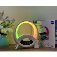 Loa Bluetooth Đa Năng Hẹn Giờ - Sạc Không Dây 15W, Chất Âm Hay, Đồng Hồ Thời Gian & Đèn Ngủ Thông Minh