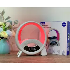 Loa Bluetooth Đa Năng Hẹn Giờ - Sạc Không Dây 15W, Chất Âm Hay, Đồng Hồ Thời Gian & Đèn Ngủ Thông Minh