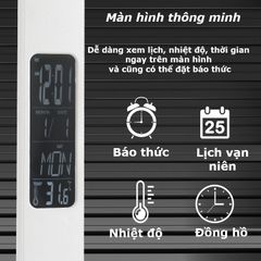 Đèn Bàn Học Chống Cận Thông Minh 8W - Sạc Nhanh Không Dây 10W, Đồng Hồ Vạn Niên, Đèn Ngủ Hiện Đại - MT-861