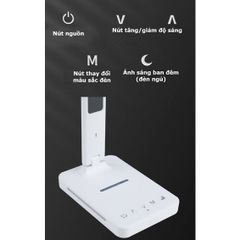 Đèn Bàn Học Chống Cận Thông Minh 8W - Sạc Nhanh Không Dây 10W, Đồng Hồ Vạn Niên, Đèn Ngủ Hiện Đại - MT-861
