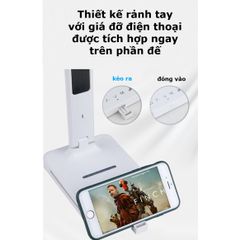 Đèn Bàn Học Chống Cận Thông Minh 8W - Sạc Nhanh Không Dây 10W, Đồng Hồ Vạn Niên, Đèn Ngủ Hiện Đại - MT-861