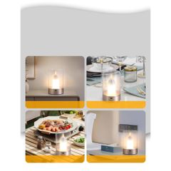 Nến Điện Tử LED Cảm Ứng - Đèn Trang Trí Sang Trọng Cho Phòng Ngủ Và Phòng Khách - Thiết Kế An Toàn, Sạc Type-C, Đèn LED 2400mAh