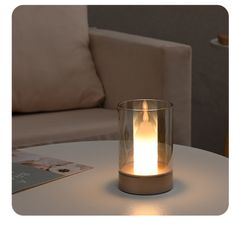 Nến Điện Tử LED Cảm Ứng - Đèn Trang Trí Sang Trọng Cho Phòng Ngủ Và Phòng Khách - Thiết Kế An Toàn, Sạc Type-C, Đèn LED 2400mAh