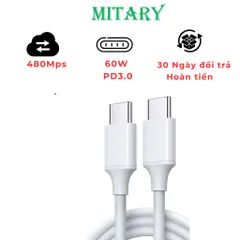 Cáp Sạc Nhanh PD 60W,  Truyền Dữ Liệu Tốc Độ Cao Cho Điện Thoại Máy Tính Bảng
