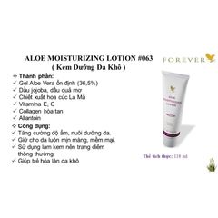 Kem Dưỡng Ẩm Aloe Vera - Lotion Dưỡng Ẩm Cơ Thể và Tay Mềm Mịn, An Toàn, Không Chứa Lanolin, 063flp