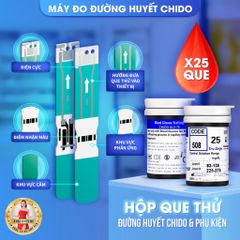 Que Thử Đường Huyết CHIDO GLS-79 - Hộp 50 Que và 50 Kim Lấy Máu, Đo Chính Xác, Phù Hợp cho Bệnh Nhân Tiểu Đường